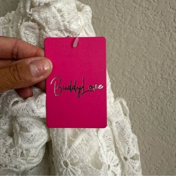 Buddy Love KENNY SMOCKED BACK MAXI DRESS - WHITE Size Small - Picture 10 of 16